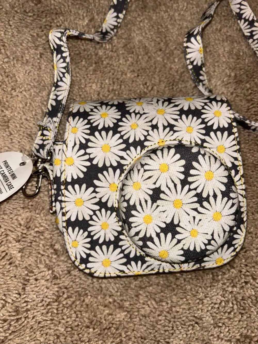 Blue and Yellow Daisy Instax Camera Case with Strap NEW WITH TAGS